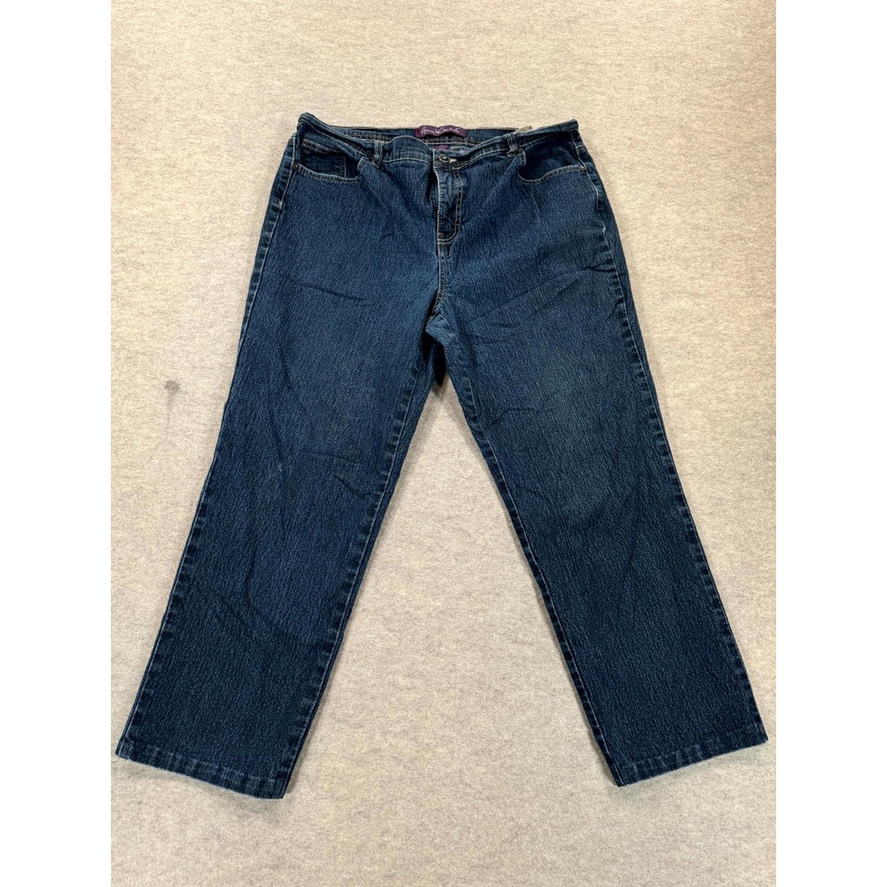 Gloria Vanderbilt Amanda Jeans Womens 16W Blue Denim Cotton Stretch Straight Leg